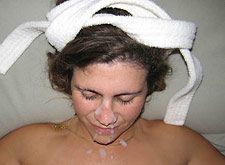 facial cumshot after the bath